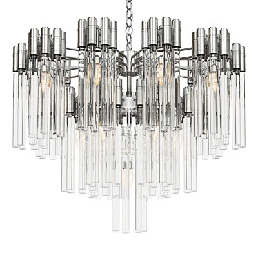 Contemporary Crystal Silver Chandelier 3D model image 1 