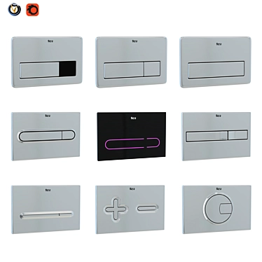 Roca Flush Buttons Set (9pcs) 3D model image 1 