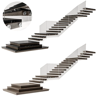 Sleek Stairway Design Kit 3D model image 1 