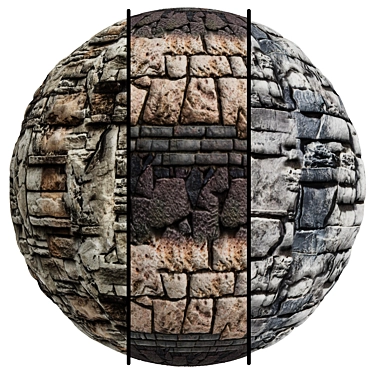 Faux Stone Castle Wall Texture 3D model image 1 