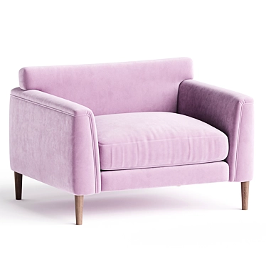 Plush Velvet Loveseat: Elegant Comfort 3D model image 1 