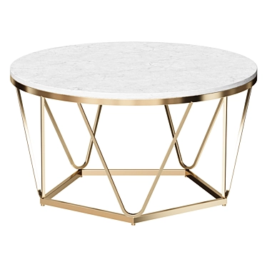 Champagne Faux Stone Coffee Table 3D model image 1 