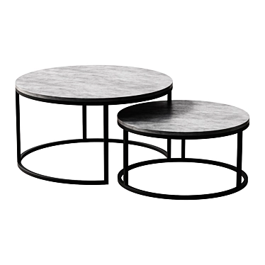 Modern Round Nesting Coffee Table 3D model image 1 