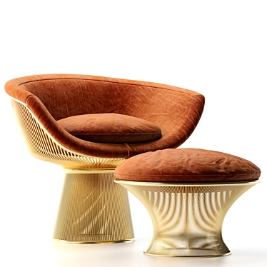 Modern Warren Platner Lounge Chair 3D model image 1 