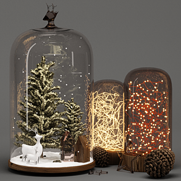  Christmas Terrarium Decoration Set 3D model image 1 