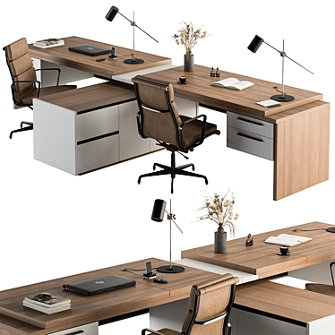 Office Furniture Set for Employees 3D model image 1 