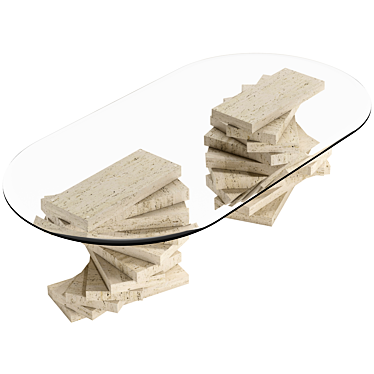 Italian 70s vintage travertine coffee tables