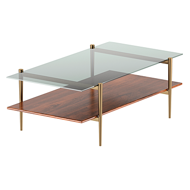 Mid-Century Art Coffee Table Set 3D model image 1 