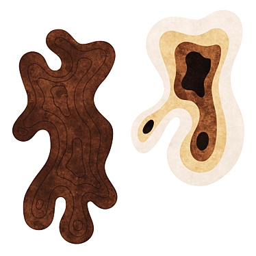 Unique Abstract Shaped Rugs 3D model image 1 