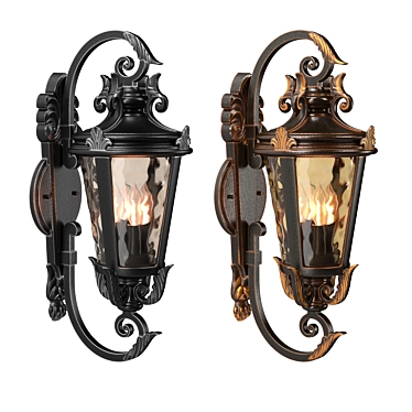 Rustic Bronze Outdoor Wall Light 3D model image 1 