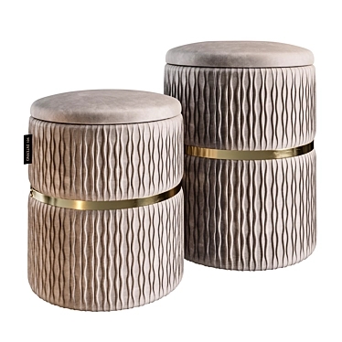 Designer Verona Pouf Set 3D model image 1 