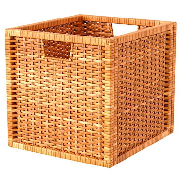 Handwoven Rattan Basket 3D Model 3D model image 1 