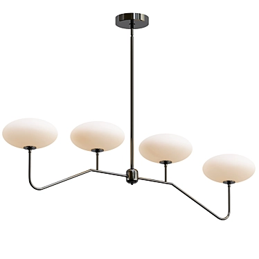 Modern Linear Chandelier Fixture 3D model image 1 