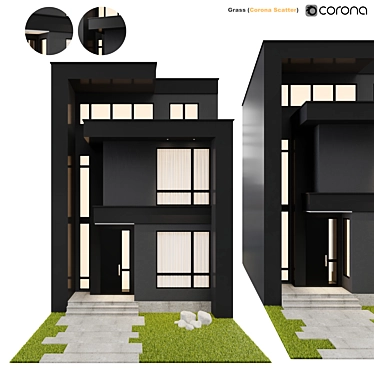 Contemporary House 5 Model Kit 3D model image 1 