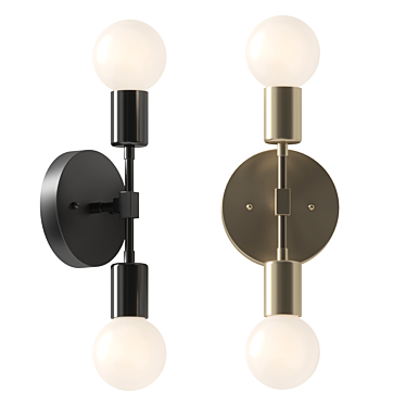 Sleek Gold Modern Wall Sconce 3D model image 1 