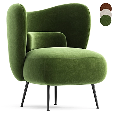 MODERN UPHOLSTERED BARREL CHAIR, CORNER-FRIENDLY 3D model image 1 