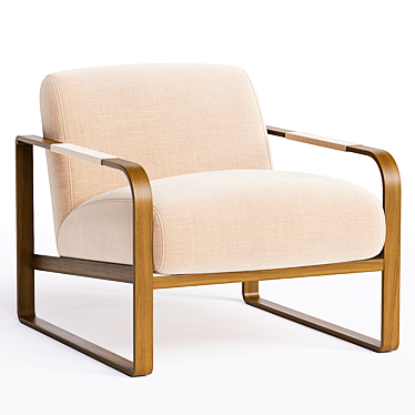 Contemporary Four Hands Armchair in Millimeters 3D model image 1 