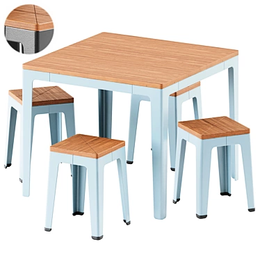 DesignByThem TUCK Square Table & Low Stool 3D model image 1 