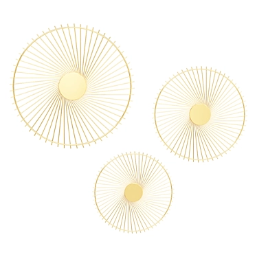 Wall Panel UMA HOME DECOR Metal Contemporary Wall Decor - Set Of 3 - Gold - 16" 18" 23" Item No: 704213-UMA