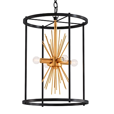 Durent Lighting Black and Gold Chandelier