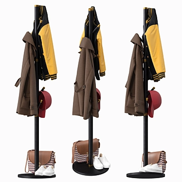 Chinese Style Coat Rack Stand 3D model image 1 