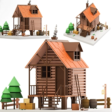 Title: Miniature Dollhouse Playset 3D model image 1 