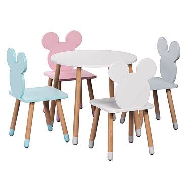 Mickey Kids Table Chair Set 3D model image 1 