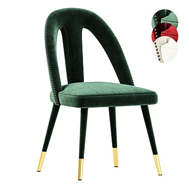 Modern Forest Green Side Chair 3D model image 1 