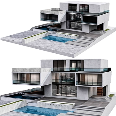 Modern House No12: Architectural Renders 3D model image 1 