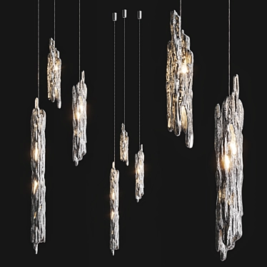 Teak Forest Motif Pendant Lights 3D model image 1 