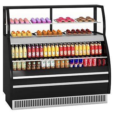 Supermarket Refrigerator Showcase, Juices & Snacks 3D model image 1 