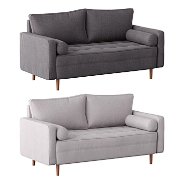 Hudson Fabric Sofa with Solid Wood Legs 3D model image 1 