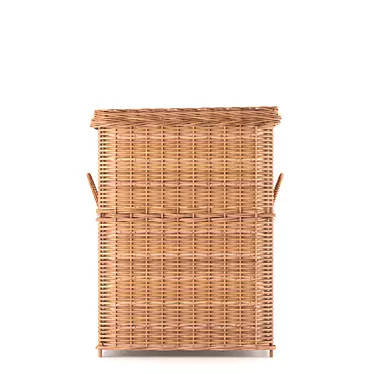 Rattan Woven Laundry Basket 3D model image 1 