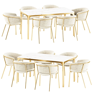 Modern Dining Set Bundle - 3D Models 3D model image 1 