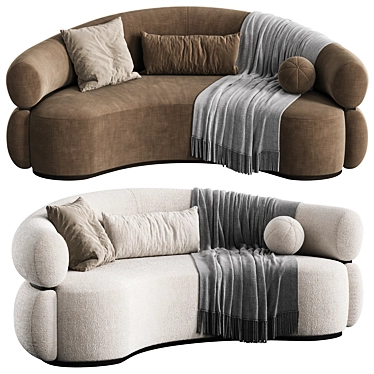 Modern Malibu Curved Sofa 3D model image 1 