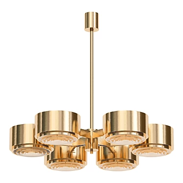 Vintage Brass Ceiling Light Fixture 3D model image 1 