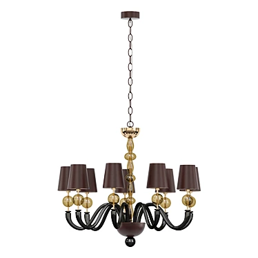 Elegant Murano Glass Chandelier 3D model image 1 