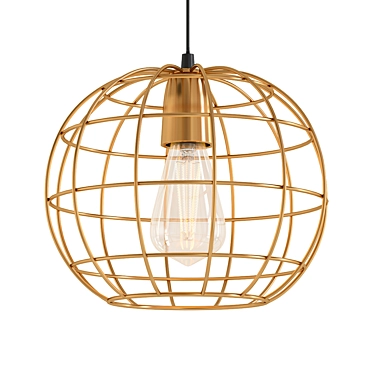 Golden Sphere Filament Pendant Light 3D model image 1 