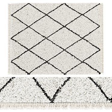 Berber Style Jiraya Rug White/Black 3D model image 1 