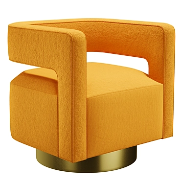 Mustard Swivel Barrel Chair: High-Class Elegance 3D model image 1 