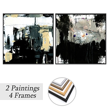 Art Set with Varying Frames 3D model image 1 