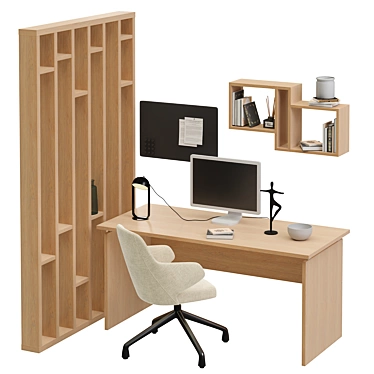 Modern Home Office Furniture Set 3D model image 1 