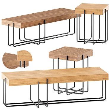 Modern Cruz Coffee Table Set 3D model image 1 