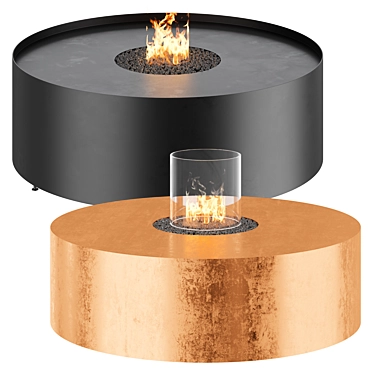 Modern Outdoor Corten Fire Pit 3D model image 1 