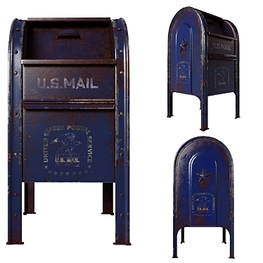 Blue Express Mailbox: Quadro Design 3D model image 1 