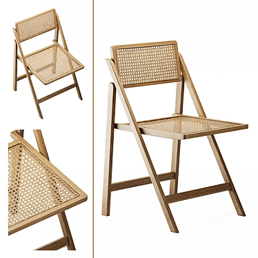 Zara Home RATTAN Hybrid Folding Chair 3D model image 1 