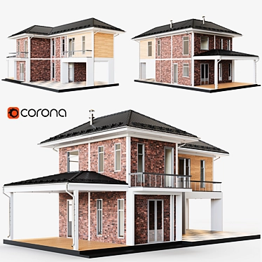 Modern Concrete-Plank House Project 3D model image 1 