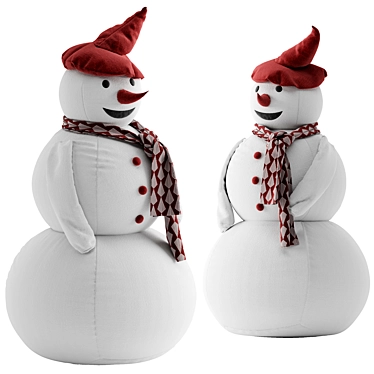 Festive Snowman Fabric: Vray Render 3D model image 1 