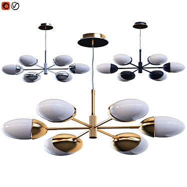 Modern Opaque Chandelier by 101 Copenhagen 3D model image 1 