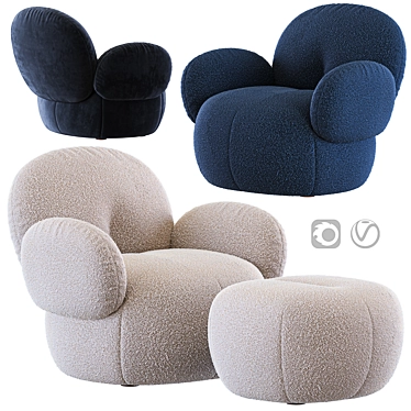 Modern Nana Love Armchair Set 3D model image 1 